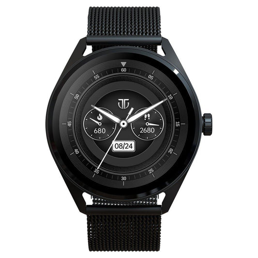 Titan Crest with 3.63 cm AMOLED Display and AOD, Functional Crown, BT Calling Smartwatch