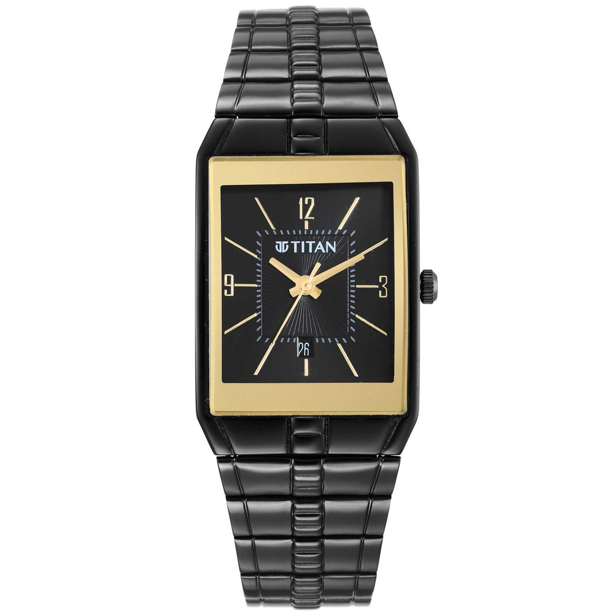 Karishma Black Dial Brass Strap Watch