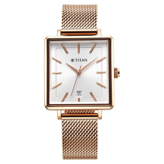 Titan Silver White Dial Analog Watch for Women-TITAN-Albatel
