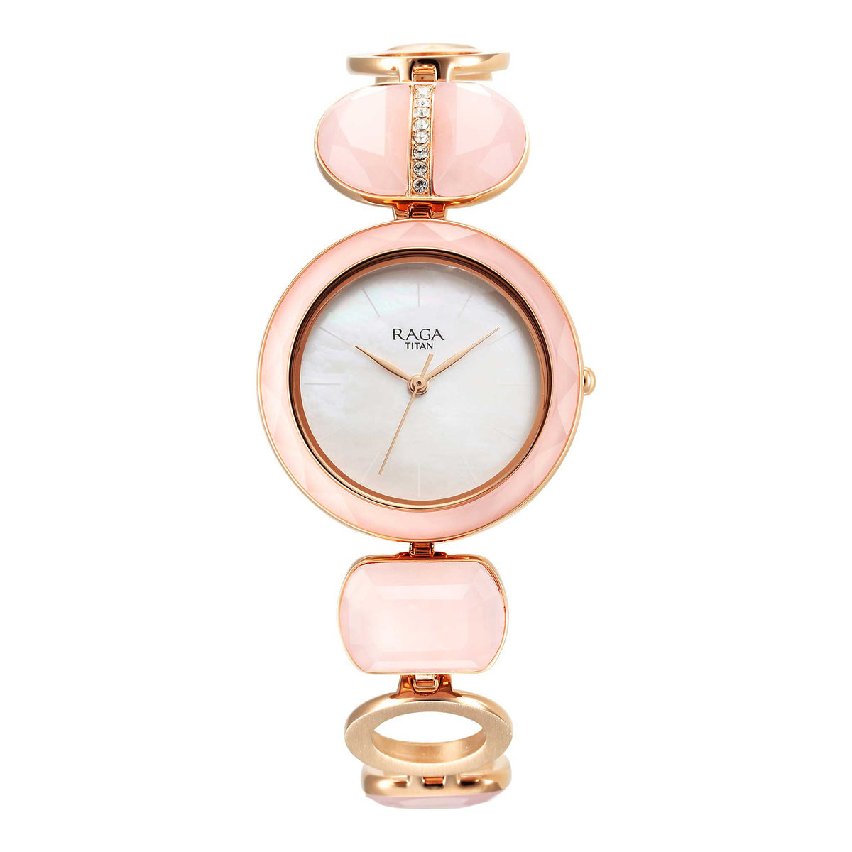 Titan Raga New You Quartz Analog Mother Of Pearl Dial Metal Strap Watch for Women-TITAN-Albatel